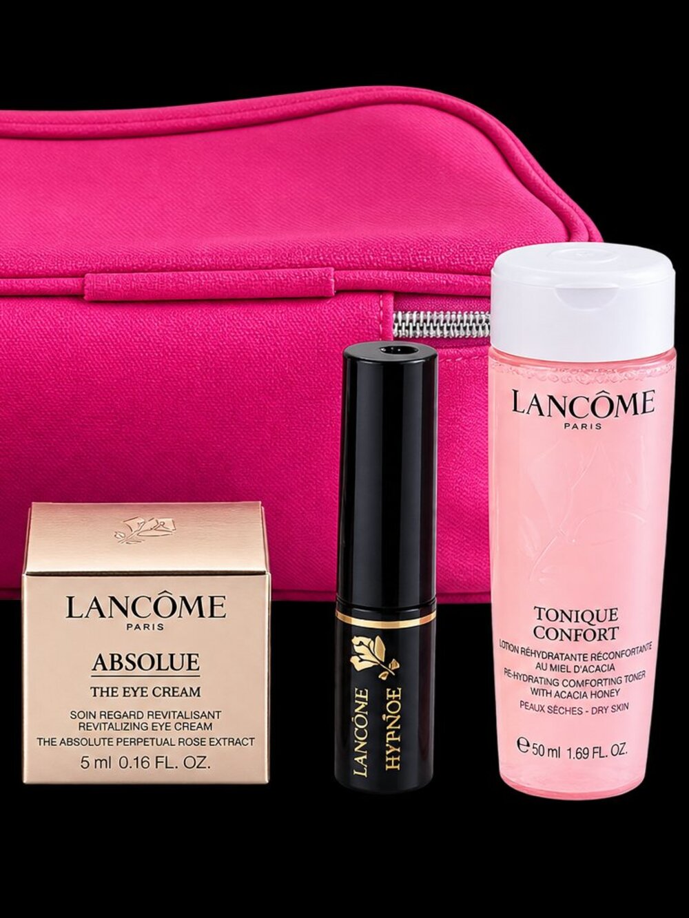 Lancome 5 Pc Travel Size Skincare Makeup Gift Set Absolue Genifique + Bag